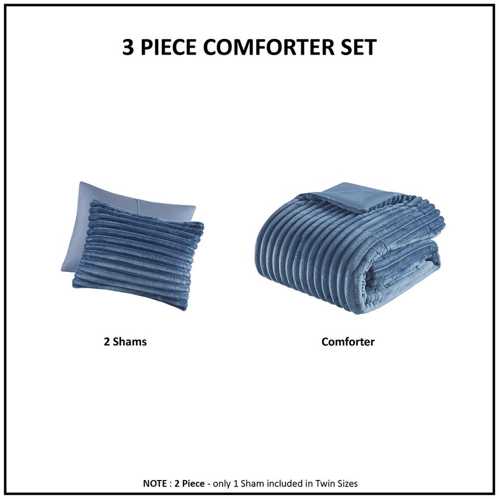 2 Piece Corded Plush Comforter Set. Picture 3