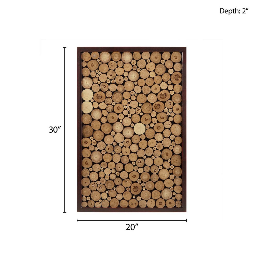 Natural Wood Slice Mosaic Wall Decor. Picture 2
