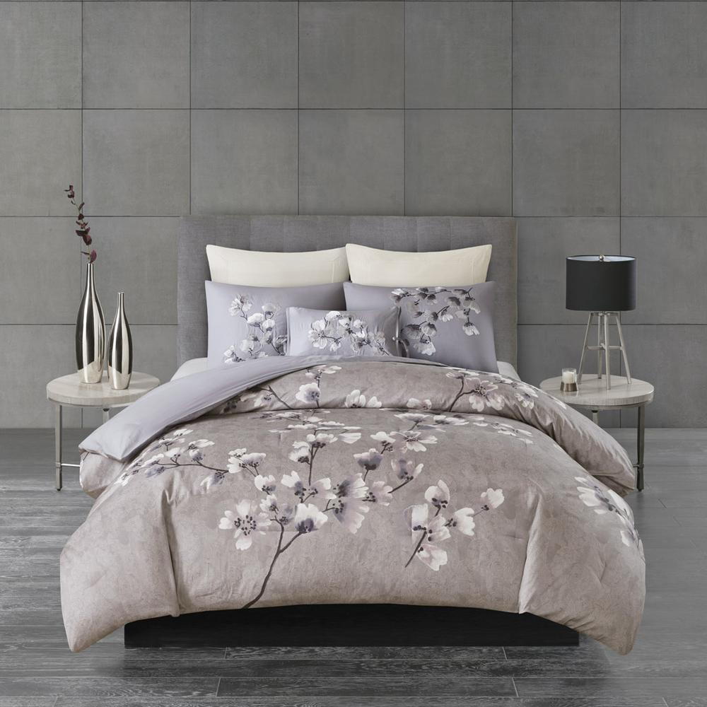 3 Piece Cotton Sateen Printed Comforter Set. Picture 3