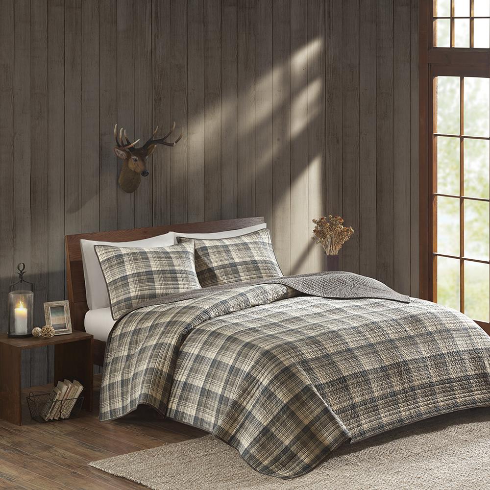 Tasha 100% Cotton Oversized Quilt Mini Set, Tan color. Picture 3