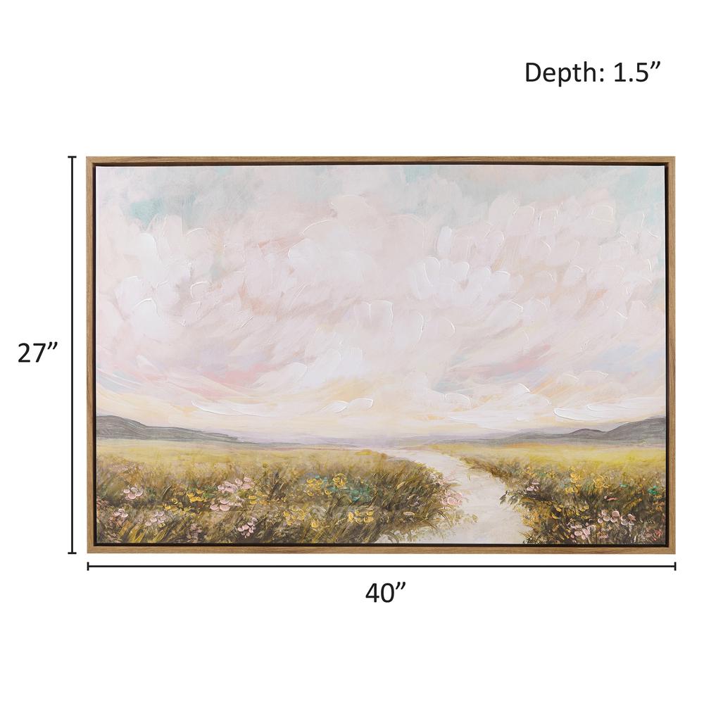 Hand Embellished Framed Canvas Abstract Landscape Wall Art. Picture 2