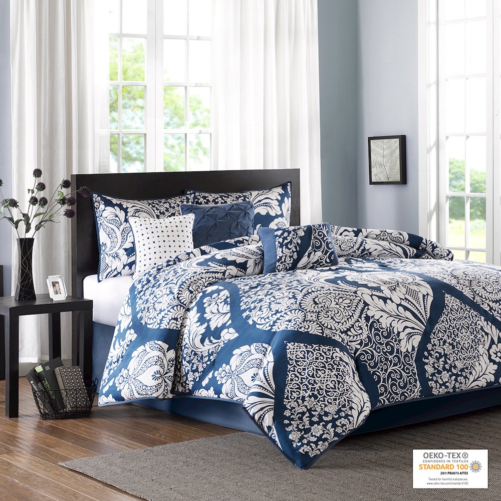 7 Piece Cotton Printed Comforter Set. Picture 4