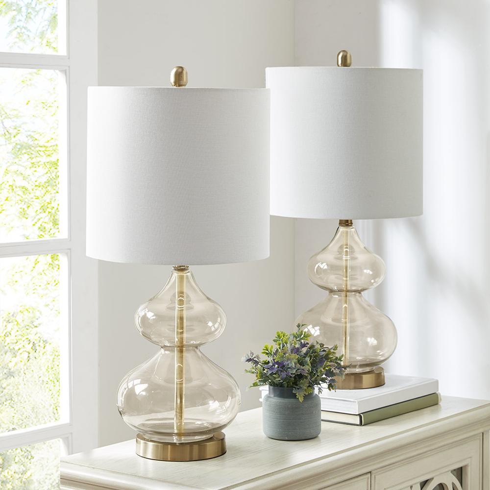 Curved Glass Table Lamp, Set of 2. Picture 4