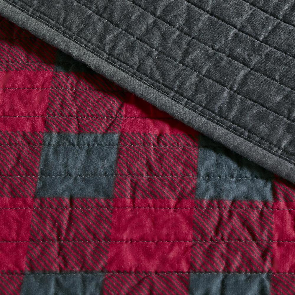 Woolrich Check Oversized Quilt Mini Set, Red color. Picture 1