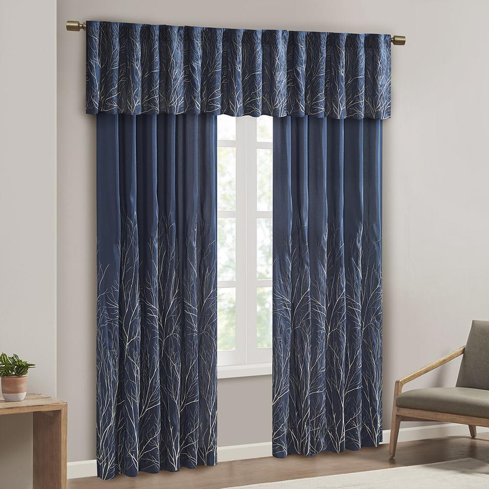 Faux Silk Embroidered Window Valance. Picture 3