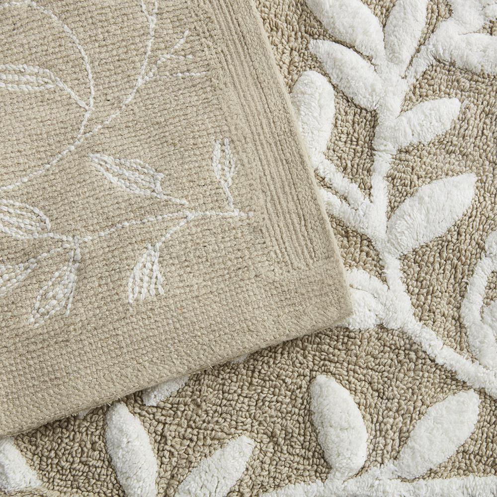 Serene Cotton Tufted Bath Rug, Taupe color. Picture 3