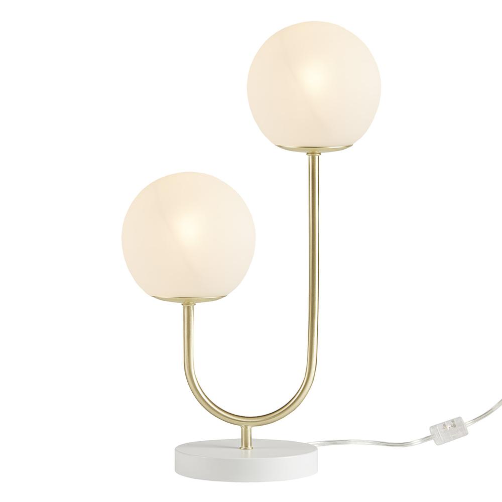 Metal 2-Light Globe Table Lamp. Picture 2