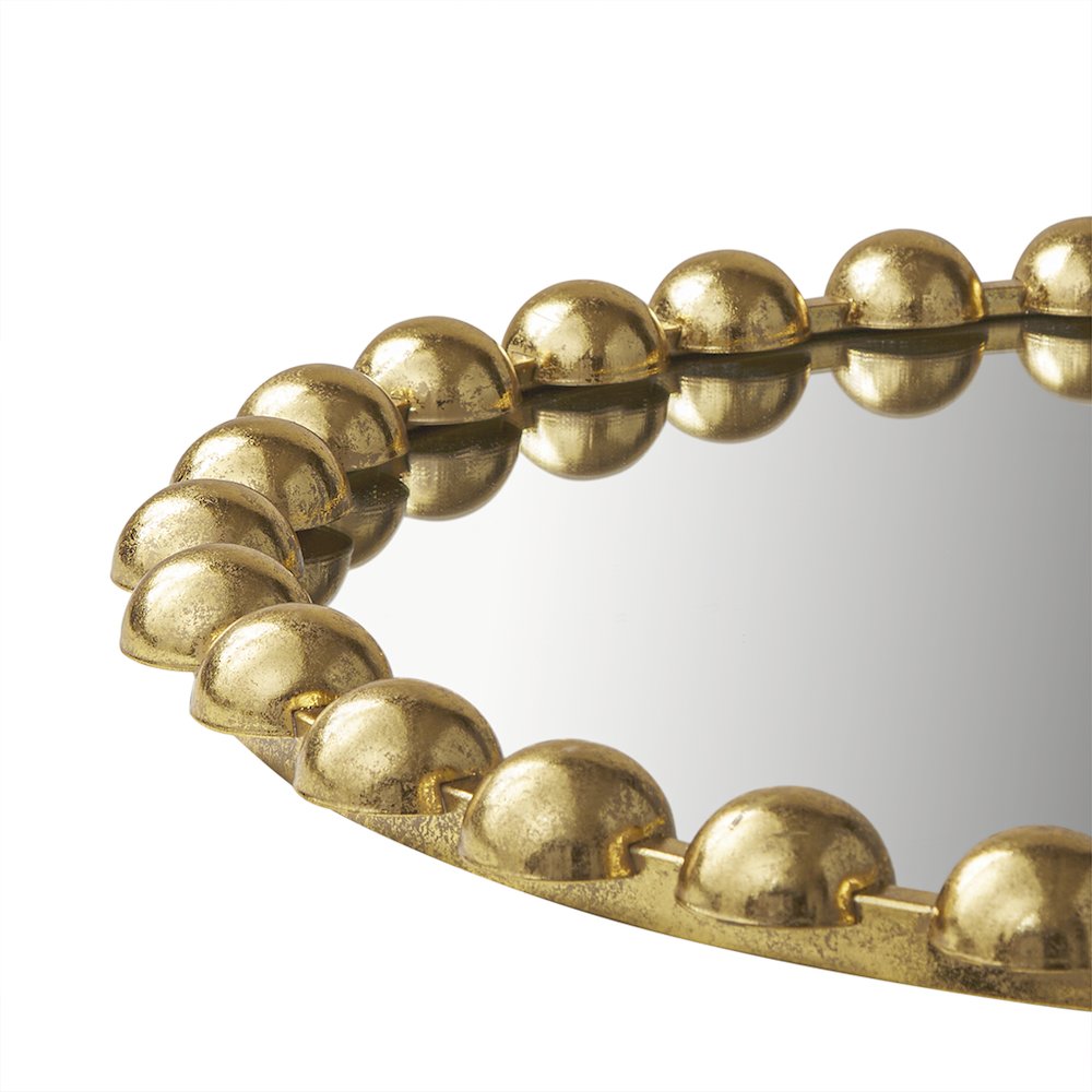 Beaded Round Wall Mirror 36"D. Picture 3
