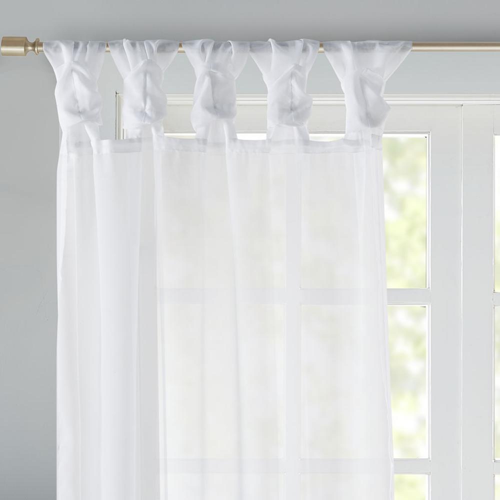 Twist Tab Voile Sheer Window Pair. Picture 4