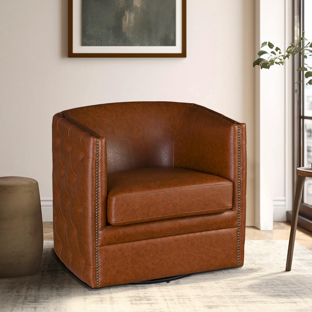 Tufted Barrel Swivel Chair. Picture 2