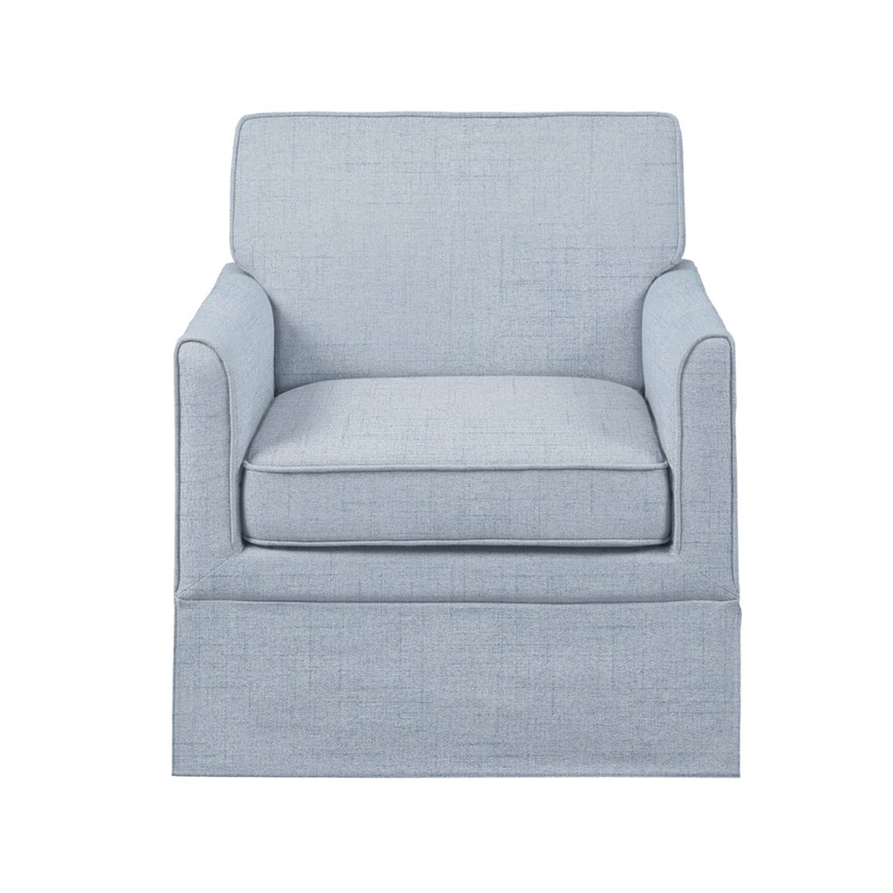 Paula Slipcover Accent Armchair, Light Blue color. Picture 1