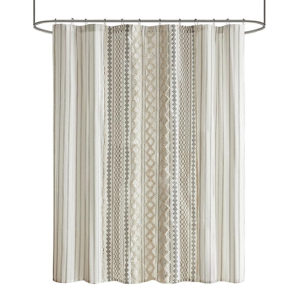 Cotton Printed Shower Curtain with Chenille. Picture 5
