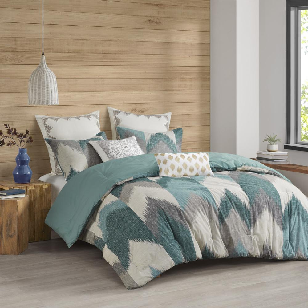 Alpine 3 Piece Comforter Mini Set, Aqua color. Picture 3