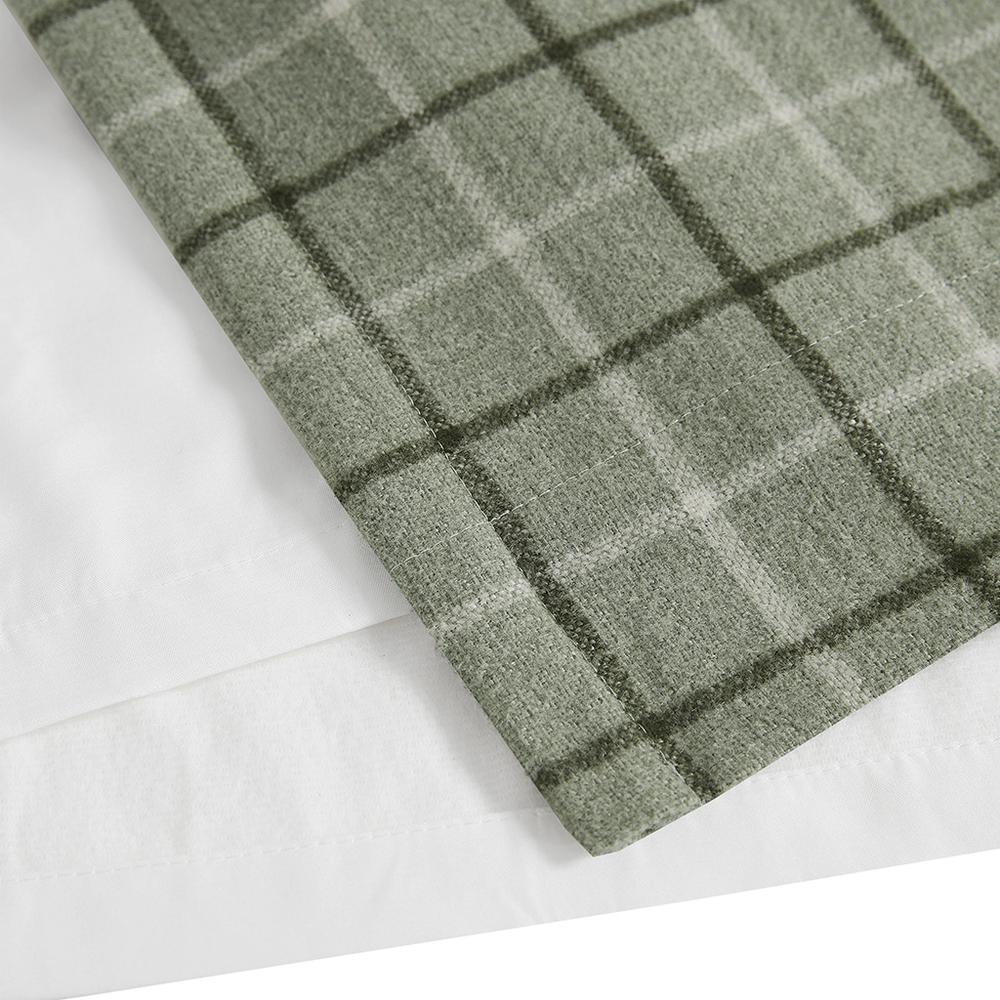 Plaid Faux Leather Tab Top Curtain Panel with Fleece Lining. Picture 3