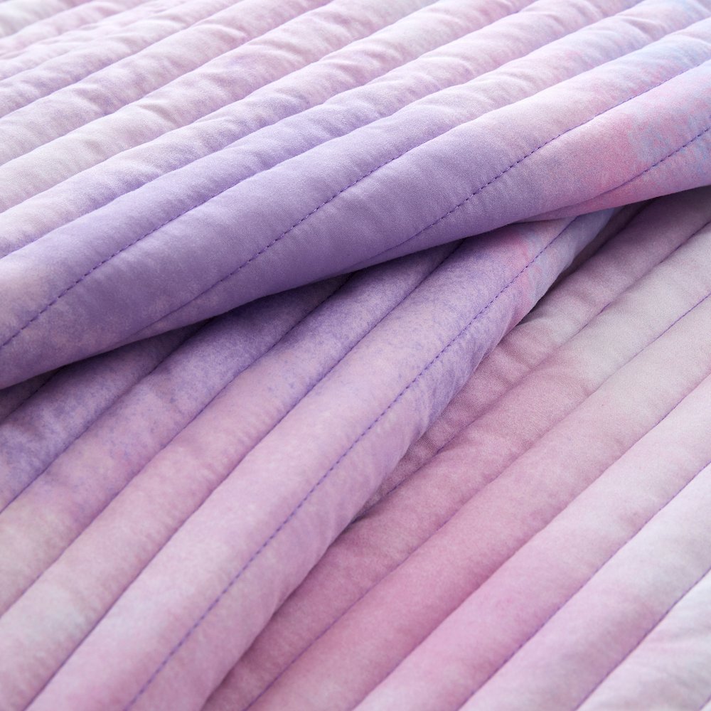 Cassiopeia Watercolor Tie Dye Printed Quilt Set with Throw Pillow. Picture 2