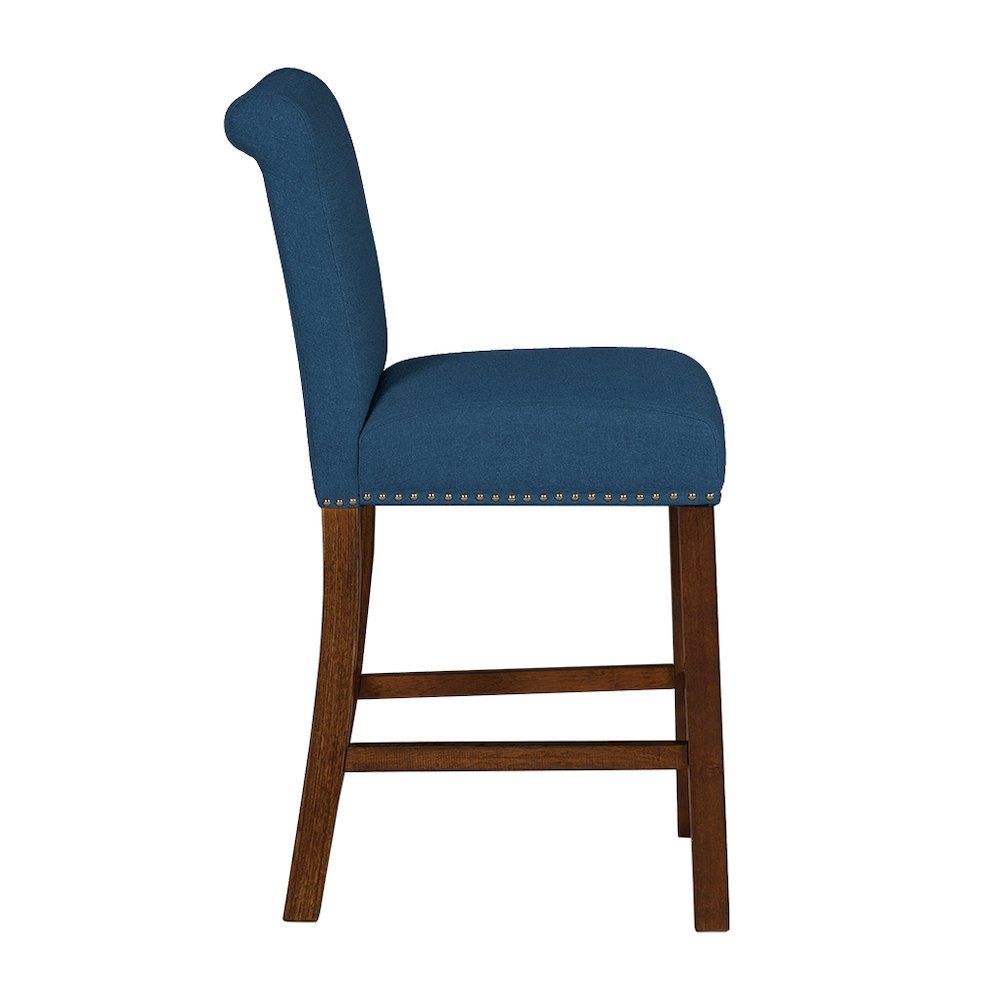 Upholstered Counter Stool with Nailhead Trim Set of 2. Picture 3
