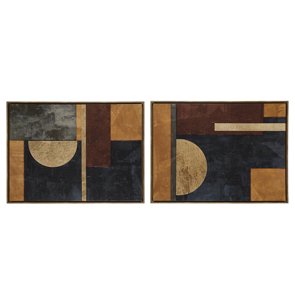 Hand-Embellished Abstract 2-Piece Framed Canvas Wall Art Set. Picture 5