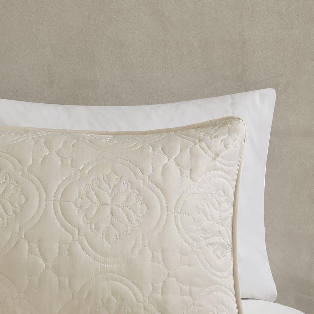 Oakley 3 Piece Reversible Bedspread Set, Cream color. Picture 2