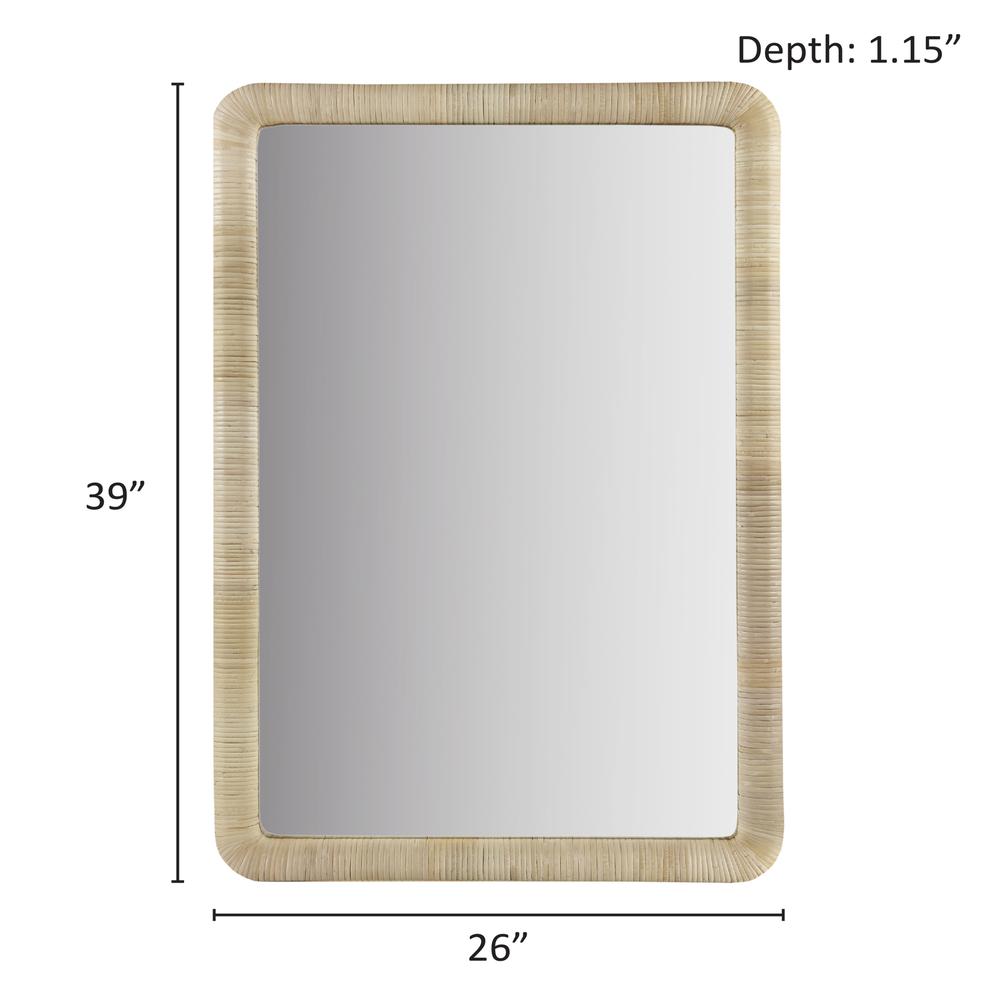 Natural Rattan Rectangle Wall Mirror. Picture 2