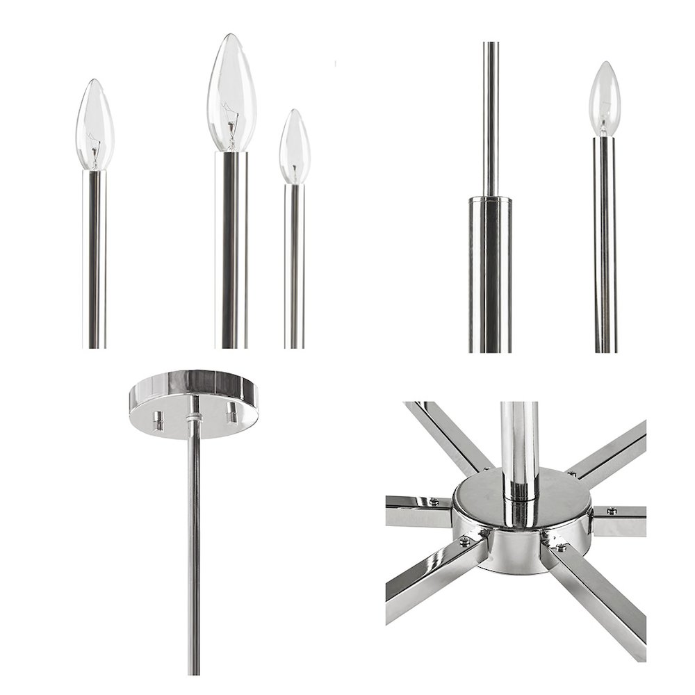 6-Light Contemporary Candelabra Styled Chandelier. Picture 3