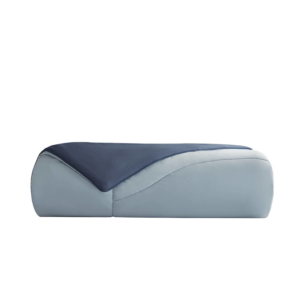 Cooling Reversible Tencel Comforter Blanket, Blue color. Picture 1