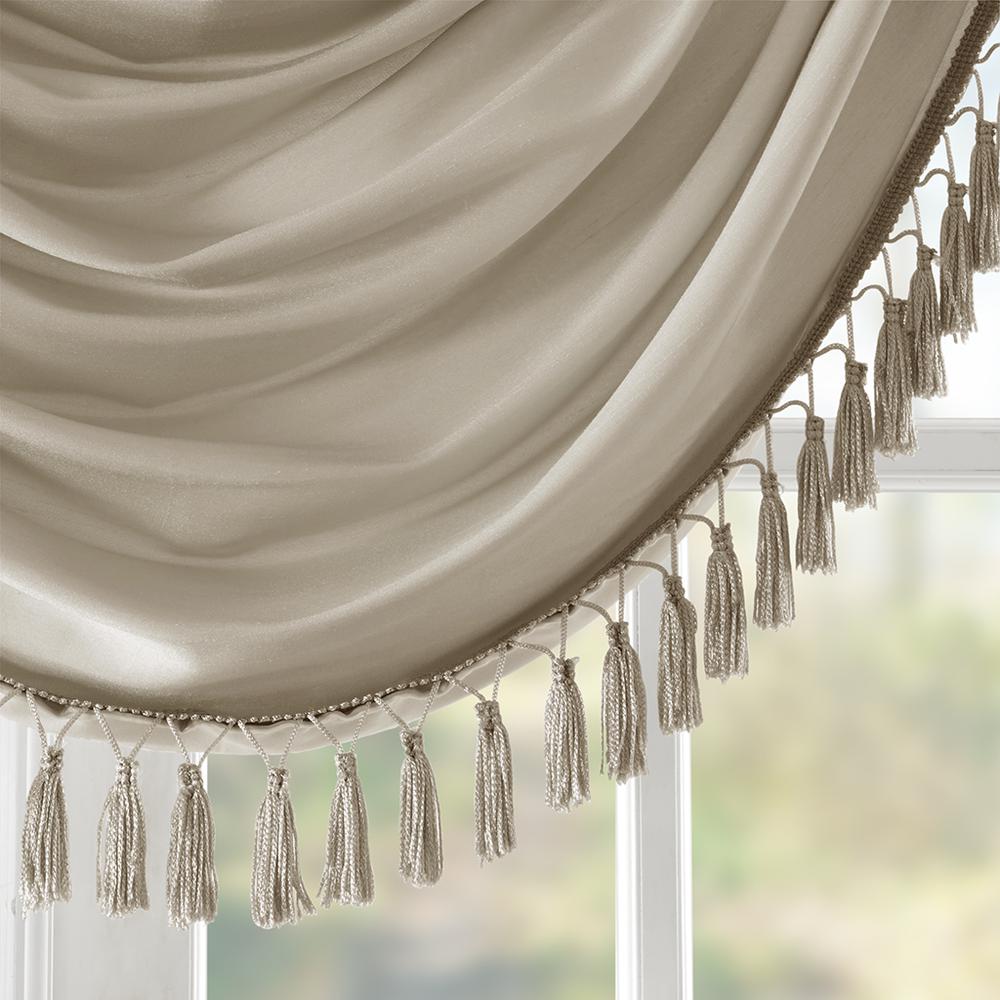 Faux Silk Waterfall Embellished Valance. Picture 3