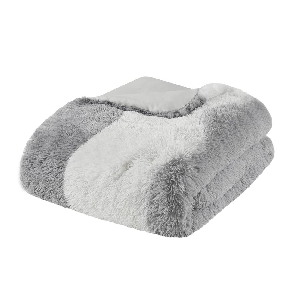 Ombre Shaggy Faux Fur Comforter Set. Picture 4