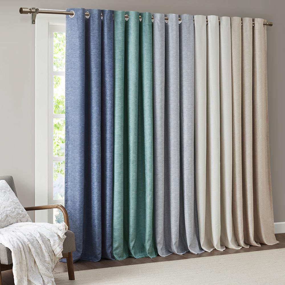 Tonal Printed Faux Silk Room Darkening Curtain Panel Pair. Picture 3