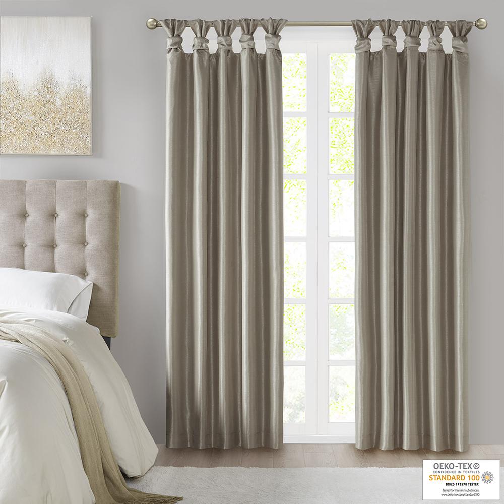 Twist Tab Total Blackout Window Curtain Panel. Picture 1