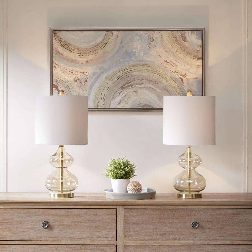 Curved Glass Table Lamp, Set of 2. Picture 2