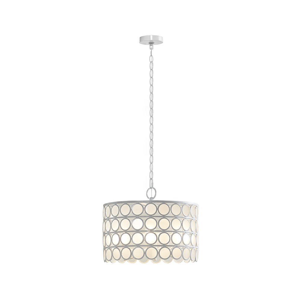 4-Light Glass Drum Shade Chandelier. Picture 2