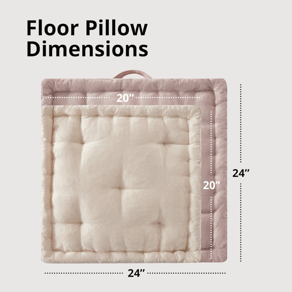 Poly Chenille Square Floor Pillow Cushion. Picture 2