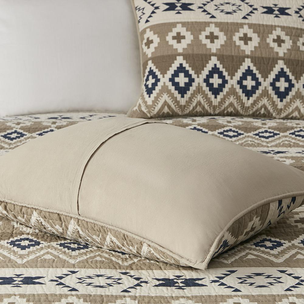 Montana Printed Cotton Oversized Quilt Mini Set, Tan color. Picture 1
