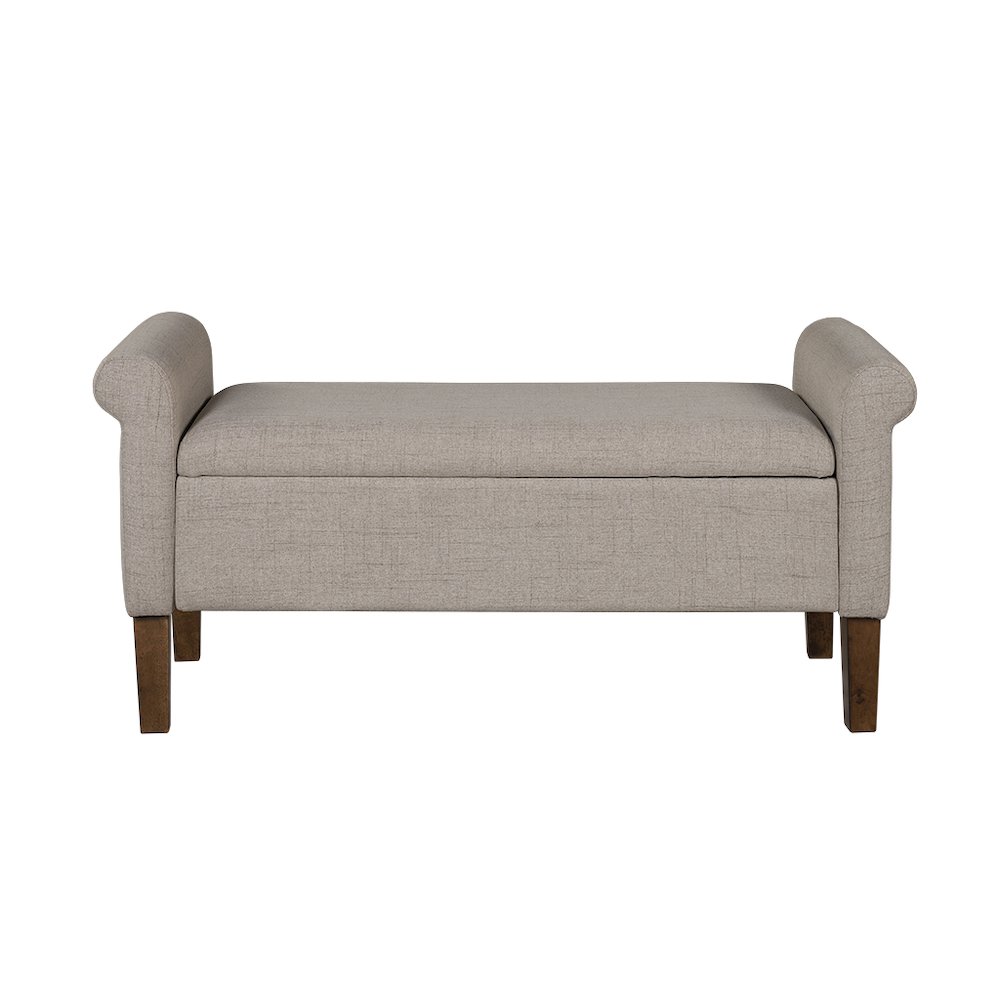 Aubrey Upholstered Storage Bench, Cream color. Picture 2