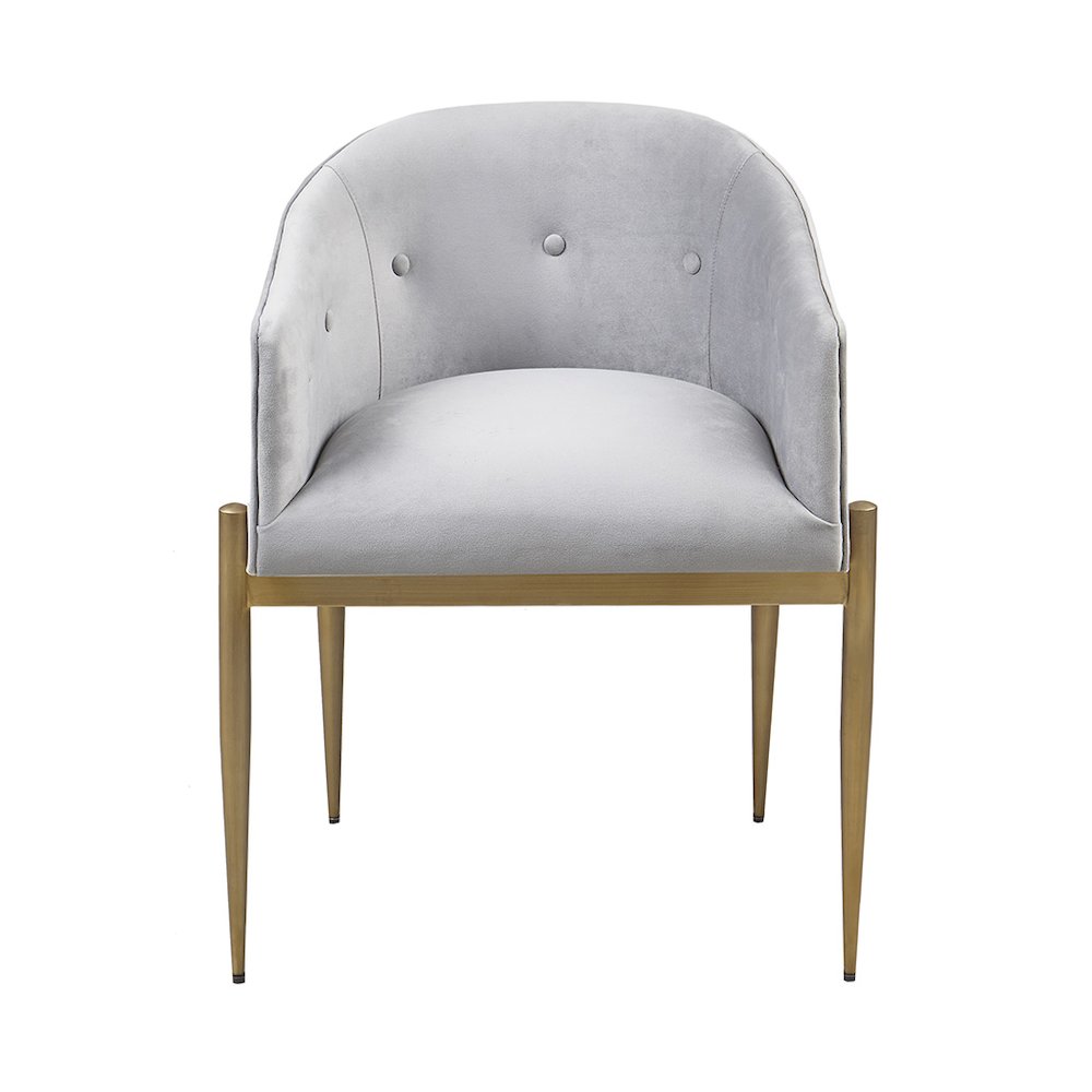 Tufted Low Back Upholstered Arm Dining Chair Set of 2. Picture 2