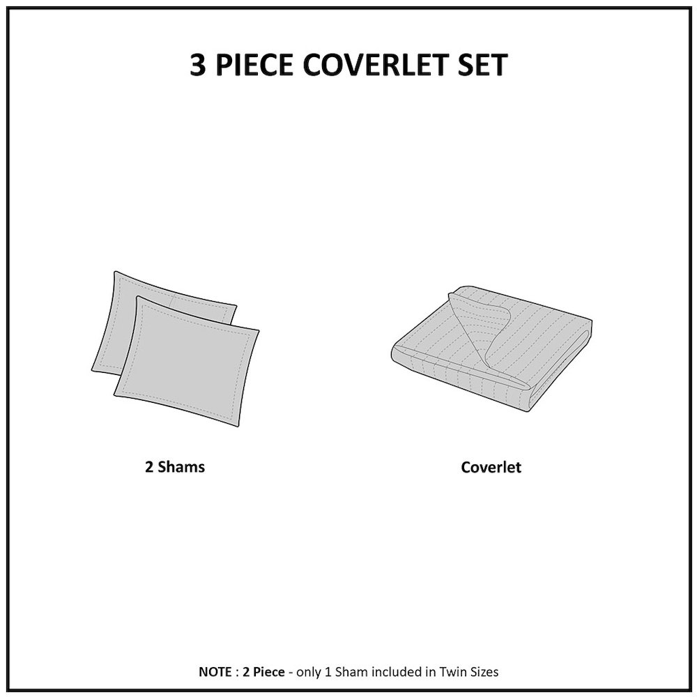3 Piece Printed Cotton Quilt Set. Picture 5