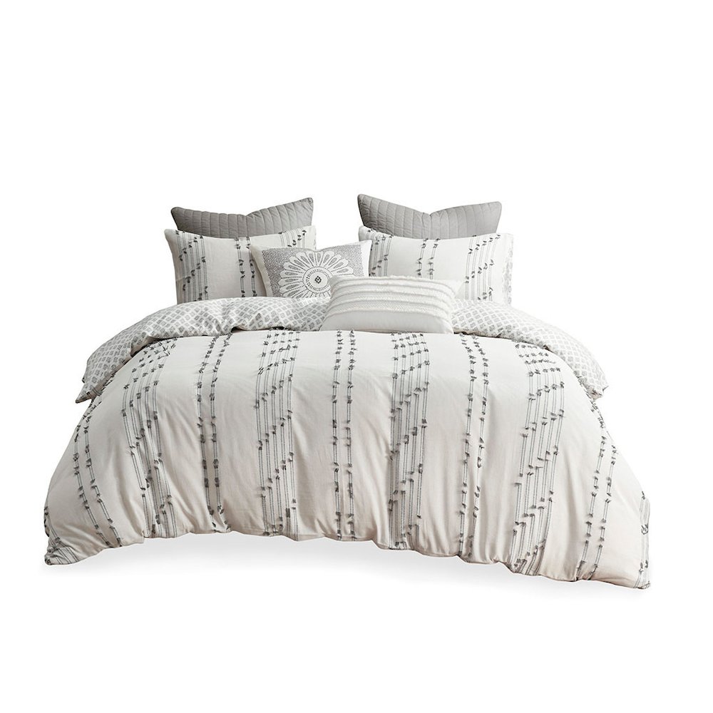 3 Piece Cotton Jacquard Duvet Cover Set. Picture 3