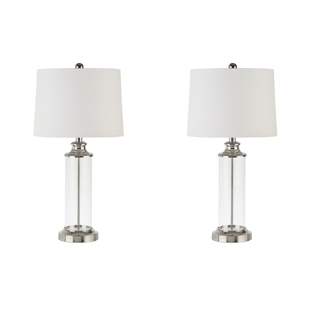 Glass Cylinder Table Lamp Set of 2. Picture 3