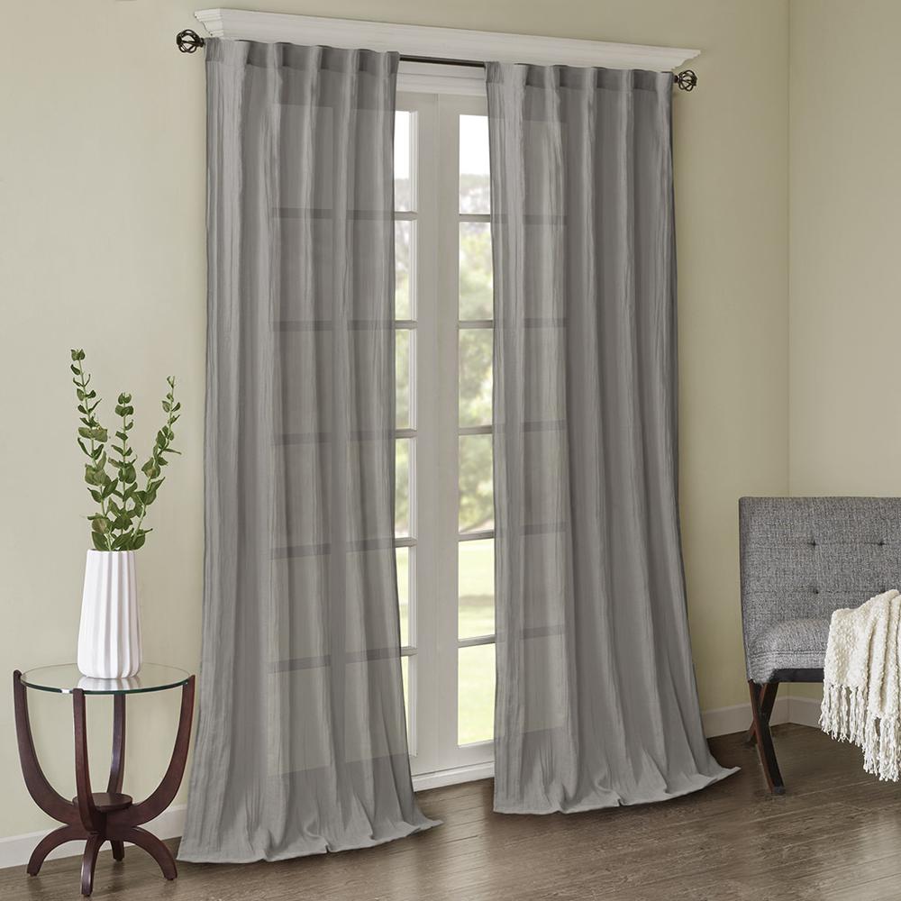 Solid Crushed Curtain Panel Pair. Picture 2