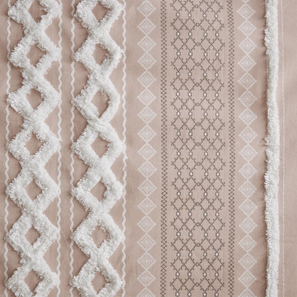 Cotton Printed Curtain Panel with Chenille Stripe and Lining. Picture 5