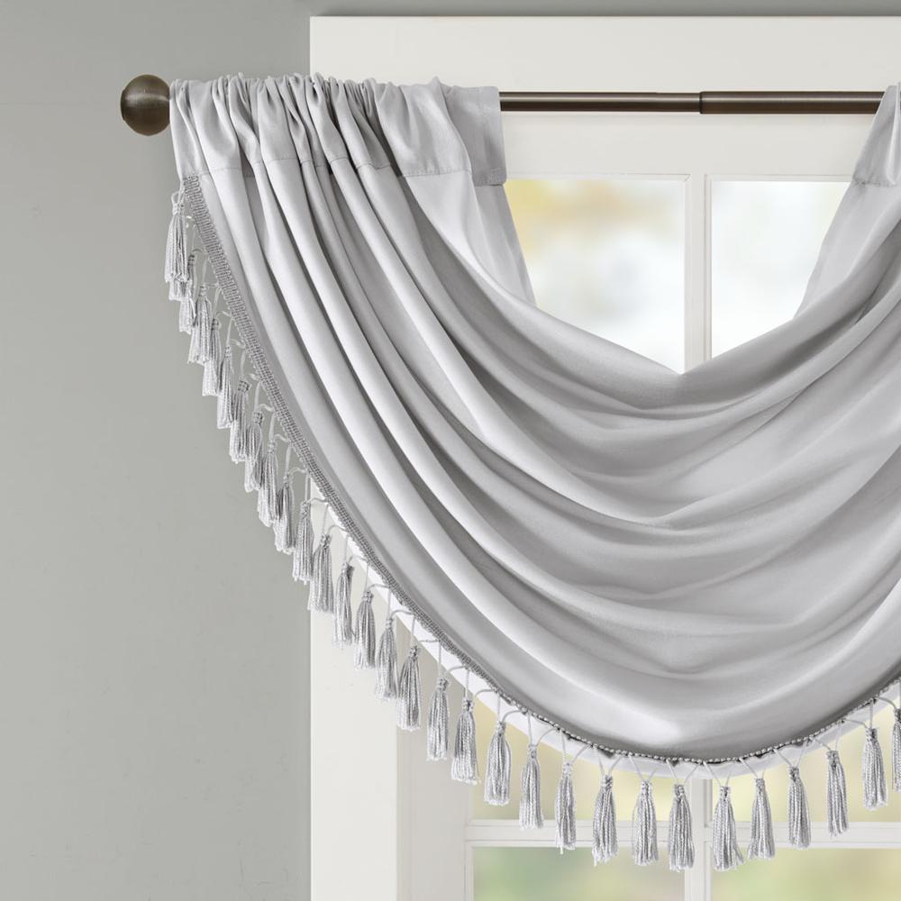 Faux Silk Waterfall Embellished Valance. Picture 5