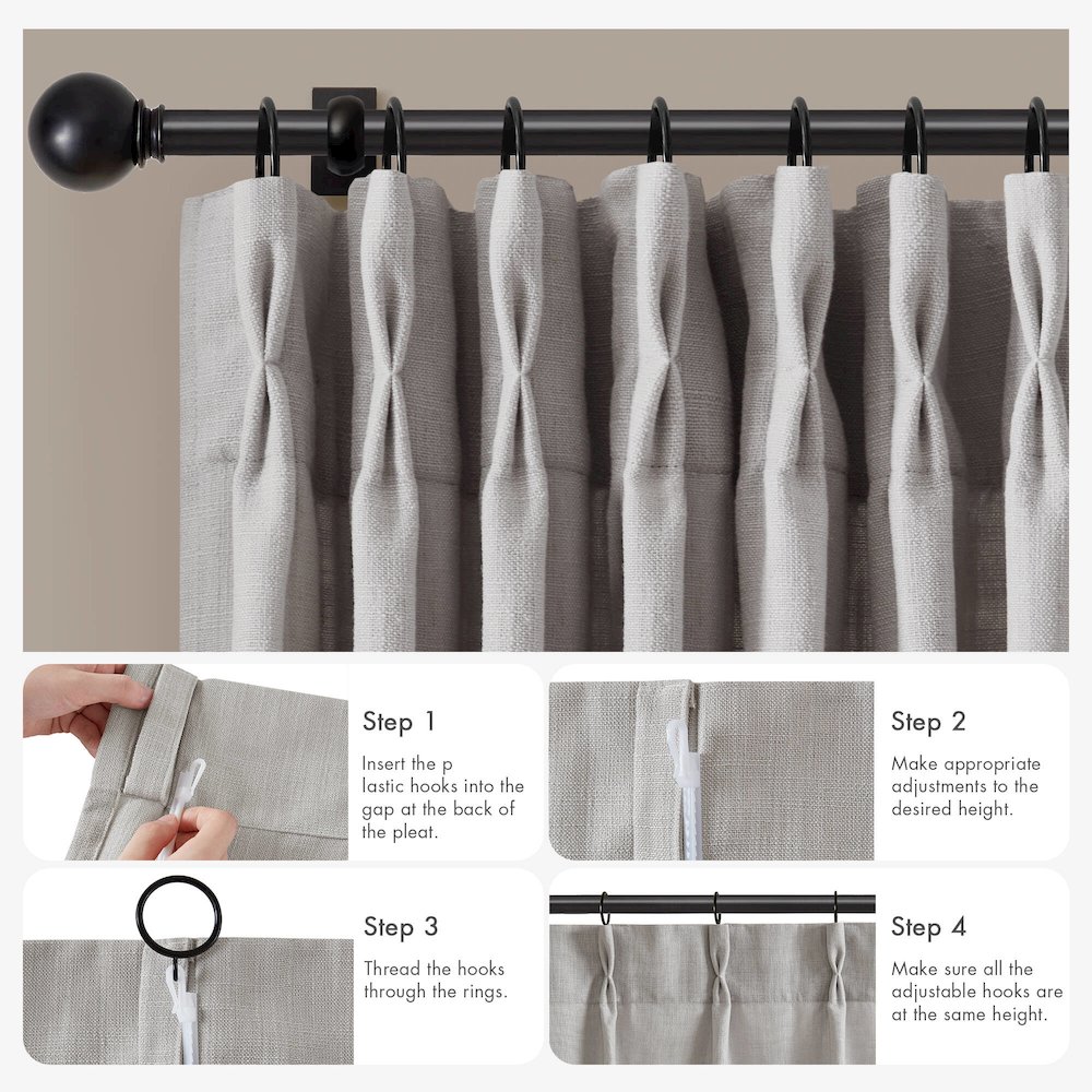 Emery 300gsm poly linen with 7 pinch pleat per pc. Picture 4
