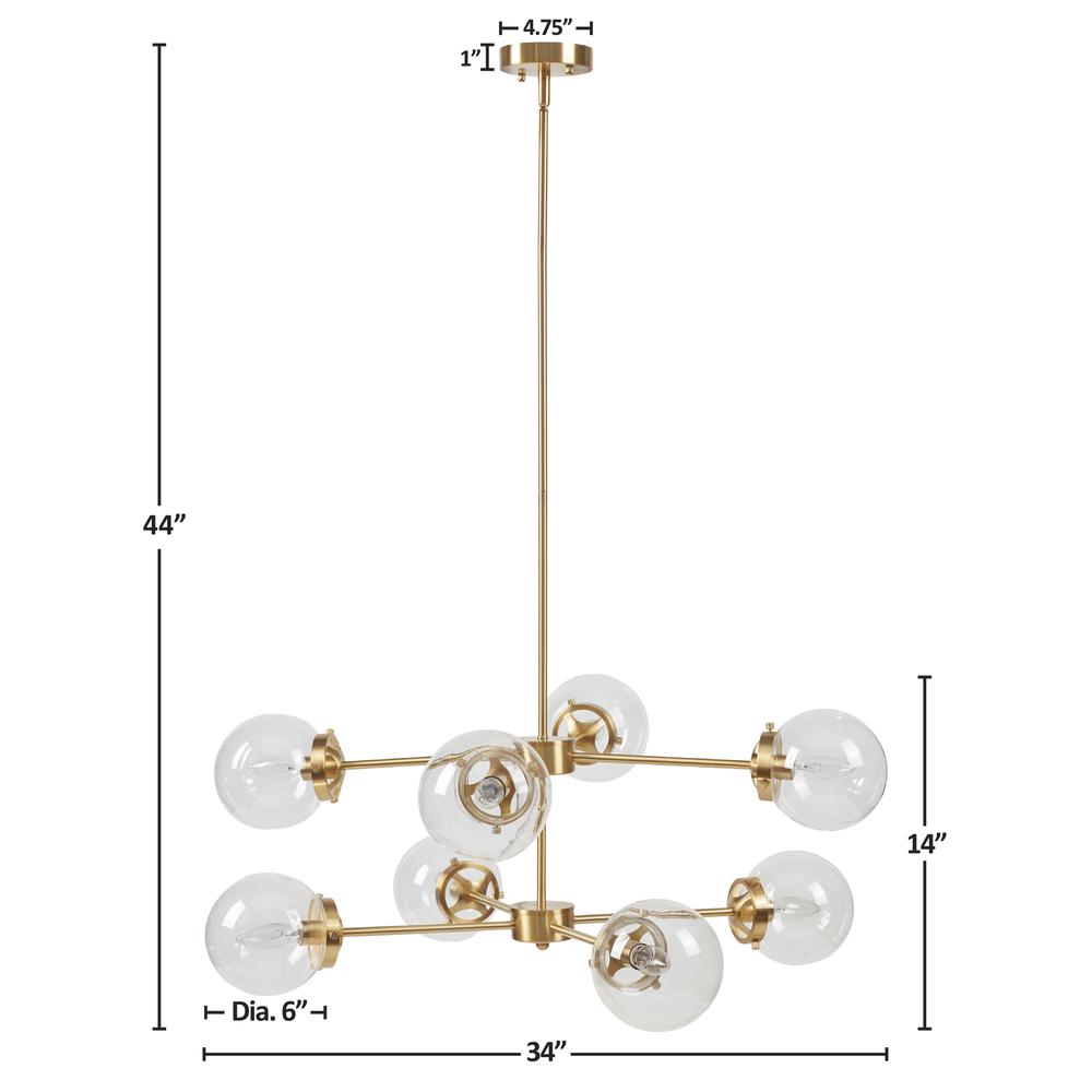 8-Light Metal Chandelier with Globe Bulbs. Picture 4