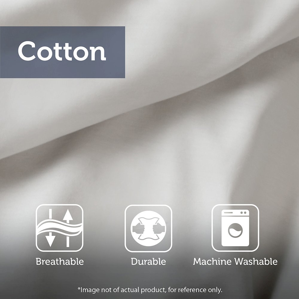 Shay 3 Piece Striped Cotton Duvet Cover Set, Taupe color. Picture 4
