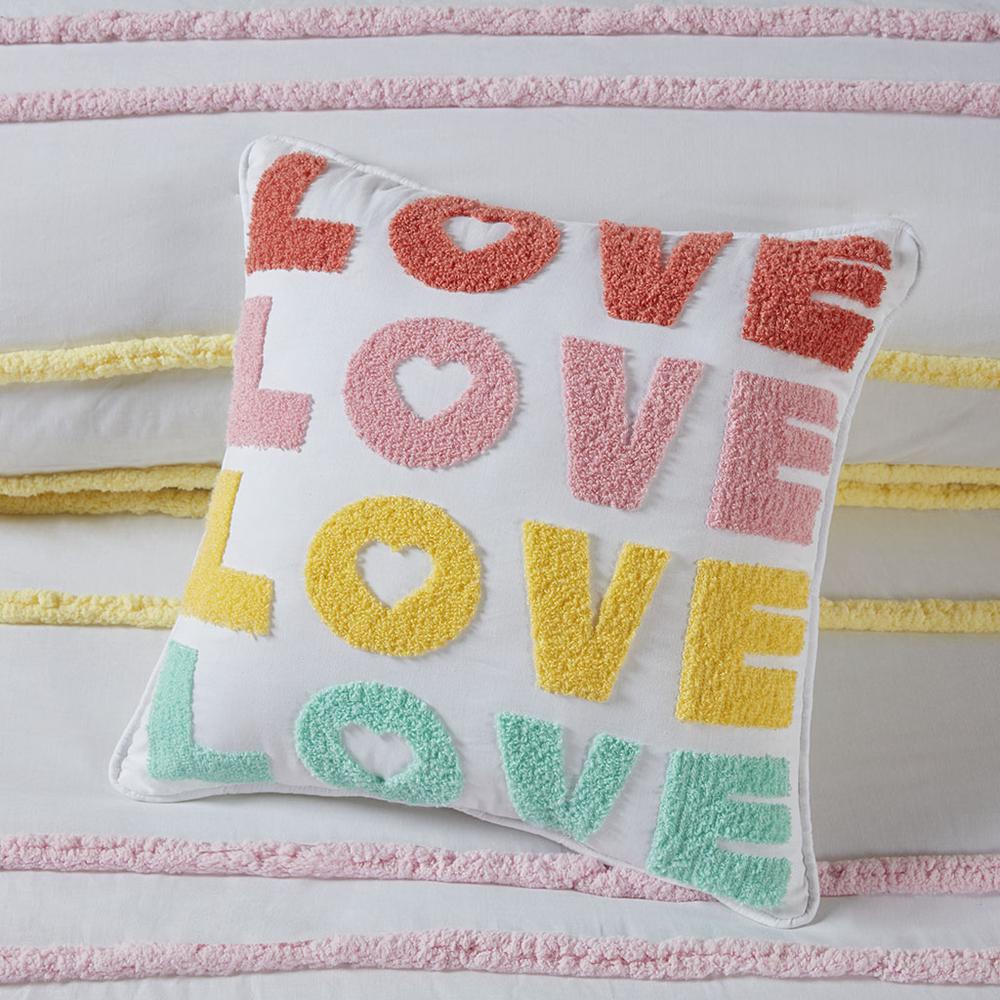 Cotton Duvet Cover Set with Chenille Trim. Picture 1