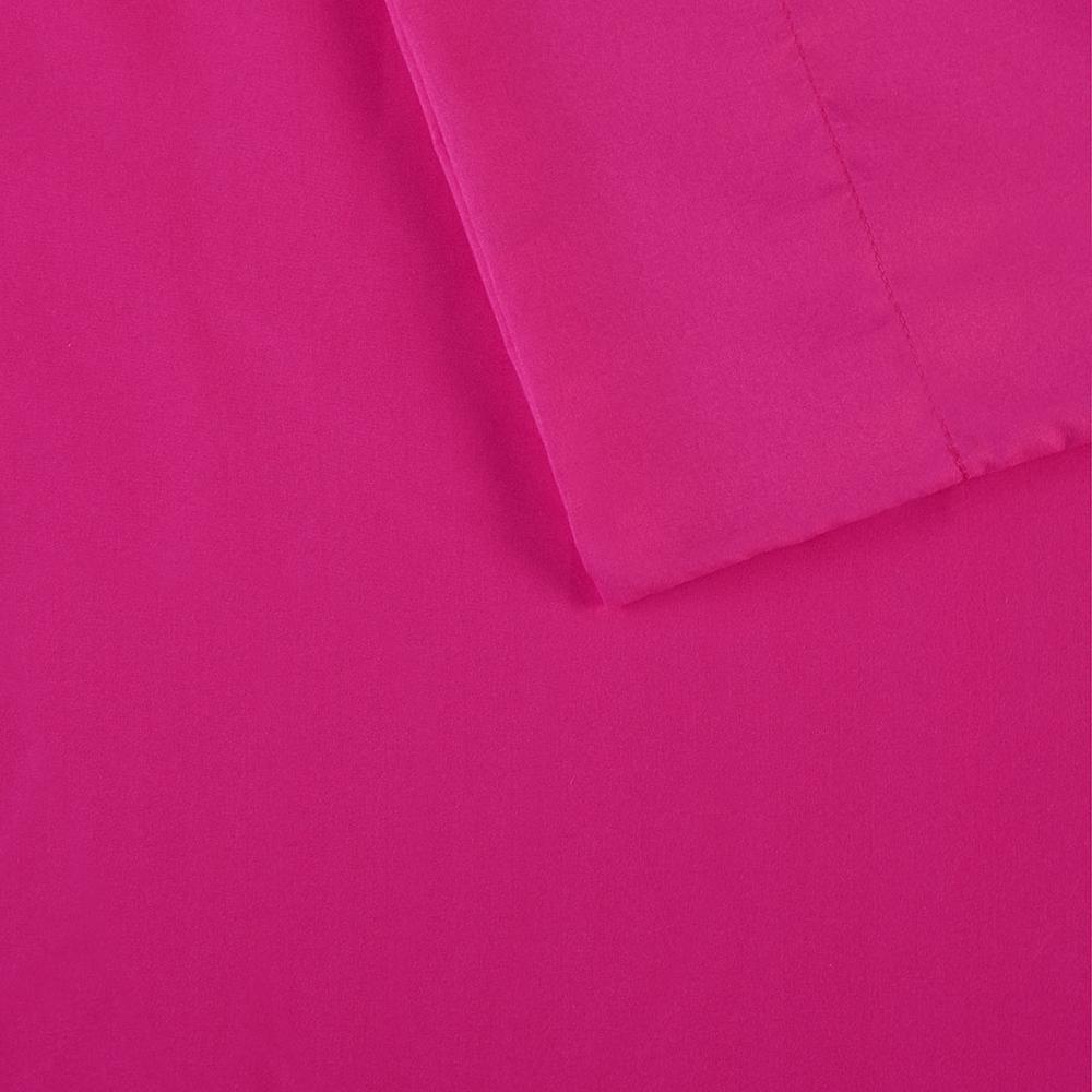 Microfiber Sheet Set with Side Storage Pockets, Pink color. Picture 3