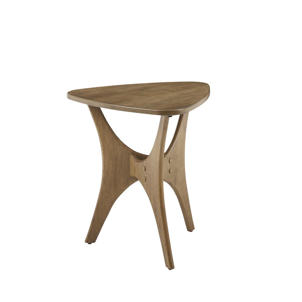 Triangle Wood Side Table. Picture 1