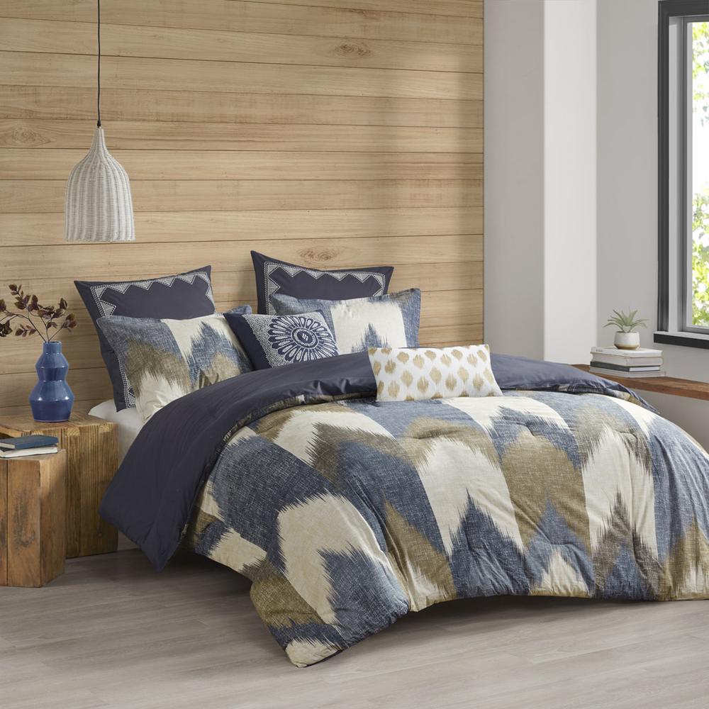 Alpine 3 Piece Comforter Mini Set, Navy color. Picture 3