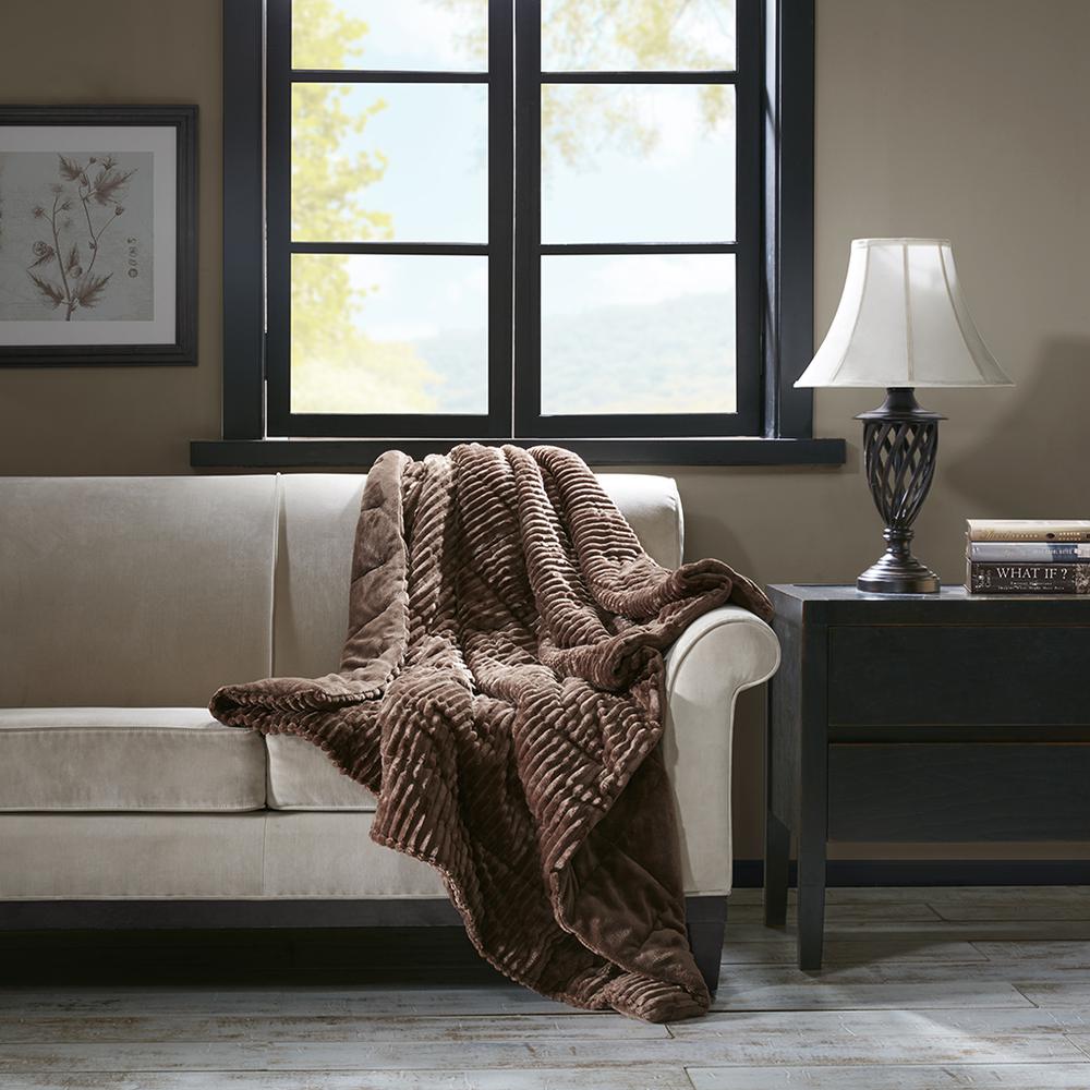 Oversized Plush Down Alternative Filled Throw. Picture 2