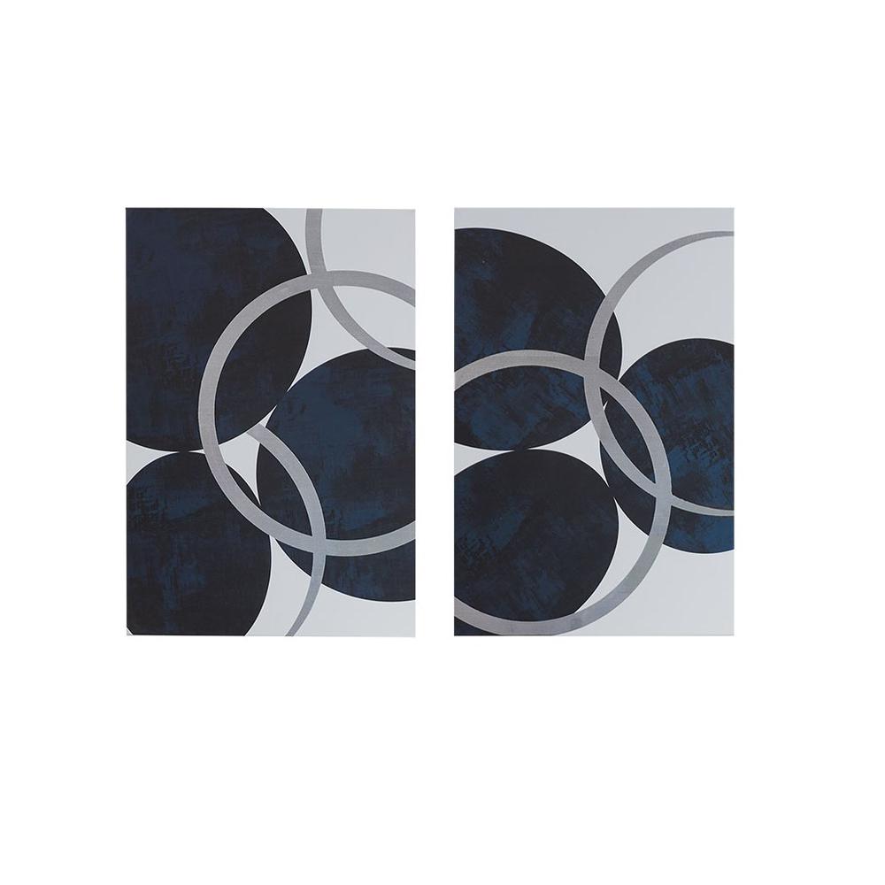Silver Foil Abstract 2-piece Canvas Wall Art Set. Picture 4